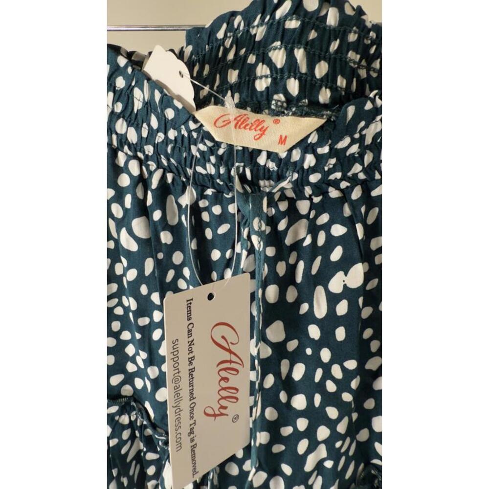 Ally Women's Tiered Skirt with White Polka Dot Pattern - Picture 3 of 3